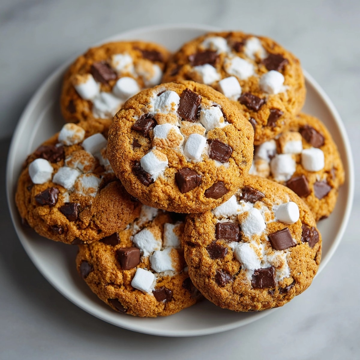 Delicious, gooey pumpkin s&amp;rsquo;mores cookies recipe&amp;mdash;perfect for fall baking and a sweet dessert treat.