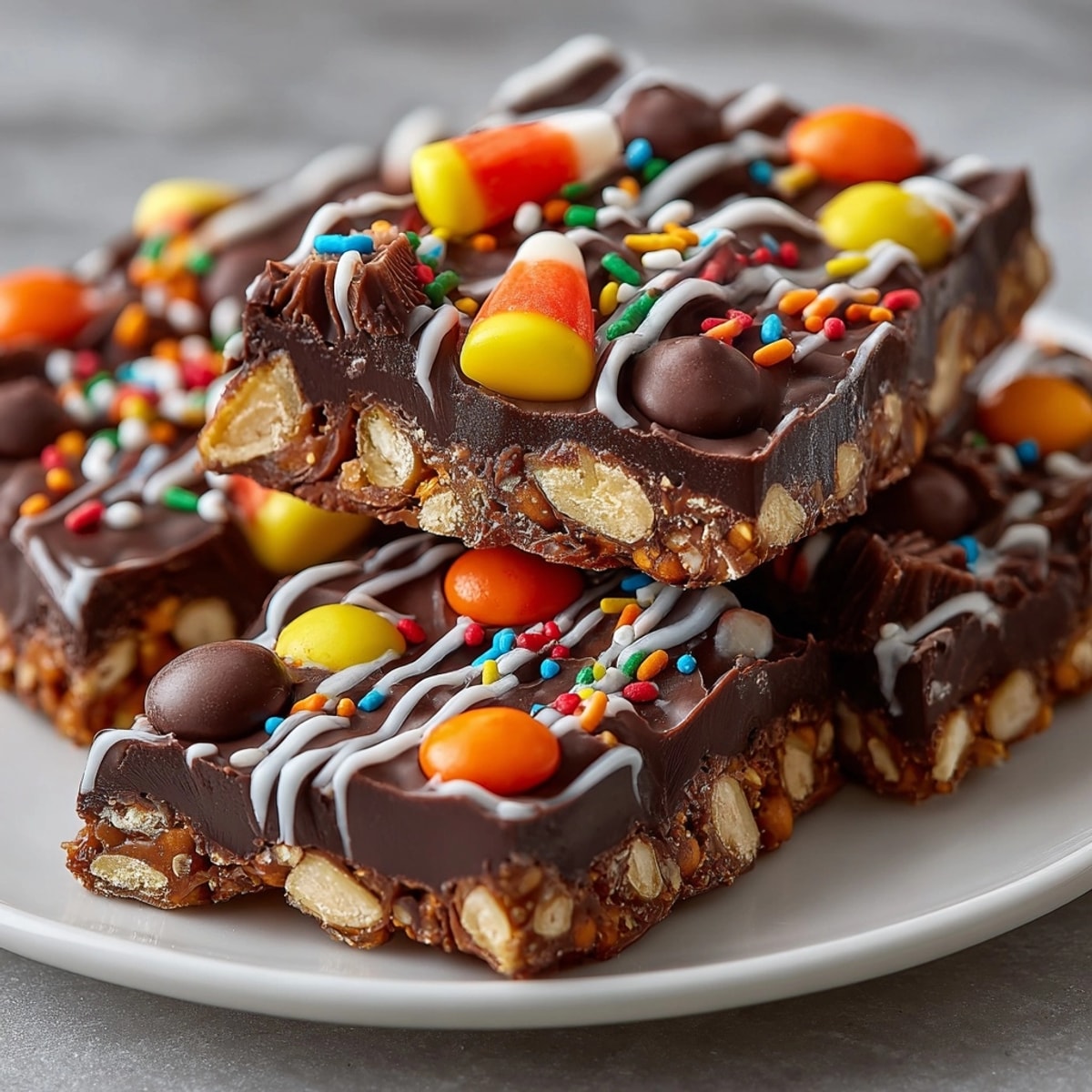 Halloween Candy Bark: a decadent chocolate slab loaded with spooky Halloween treats.