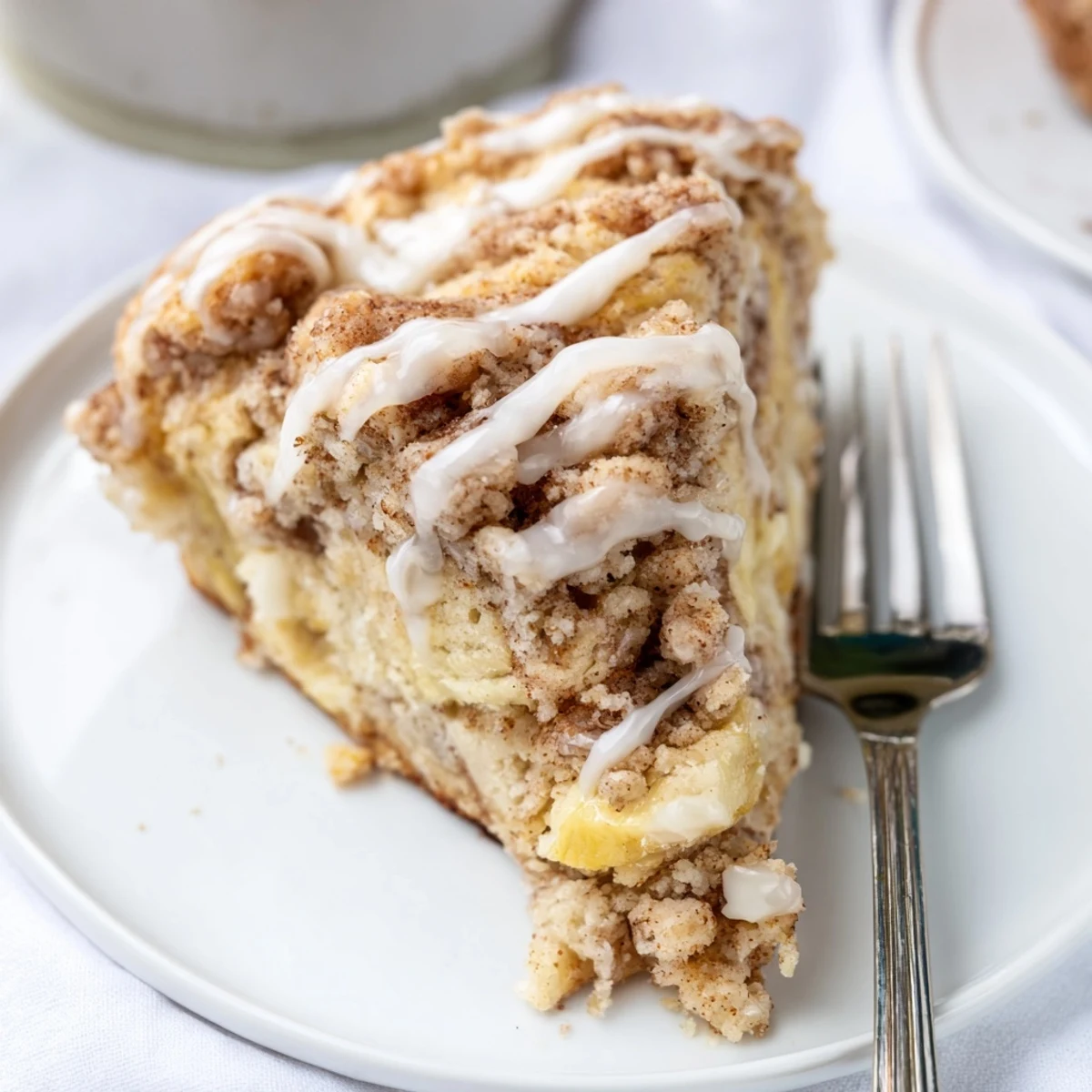 Tender banana cream coffee cake scones topped with crunchy cinnamon streusel.  