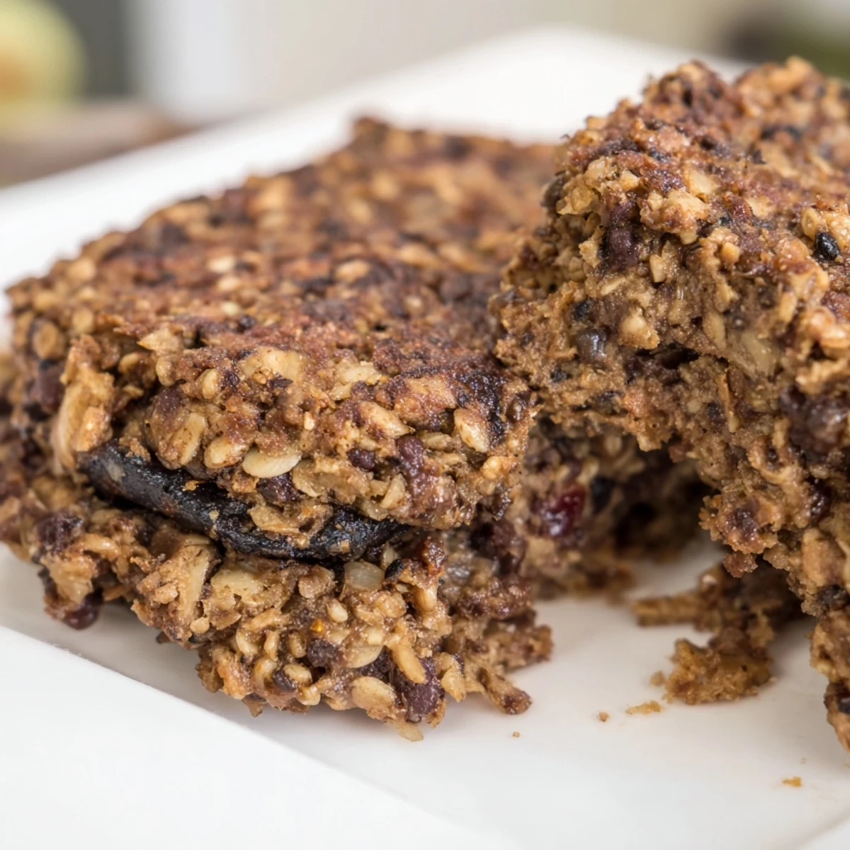 Flavorful vegan bean burger patties served with avocado and BBQ sauce on a bun.