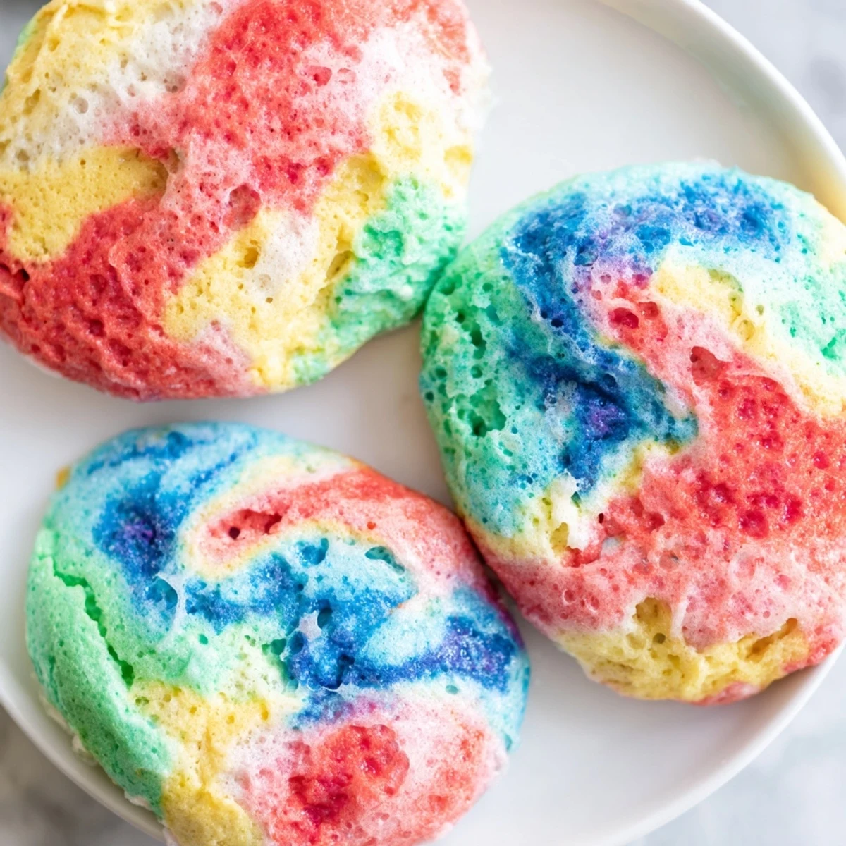 Vibrant and colorful Cloud Bread Rainbow Version, ideal for festive celebrations or snacks.  