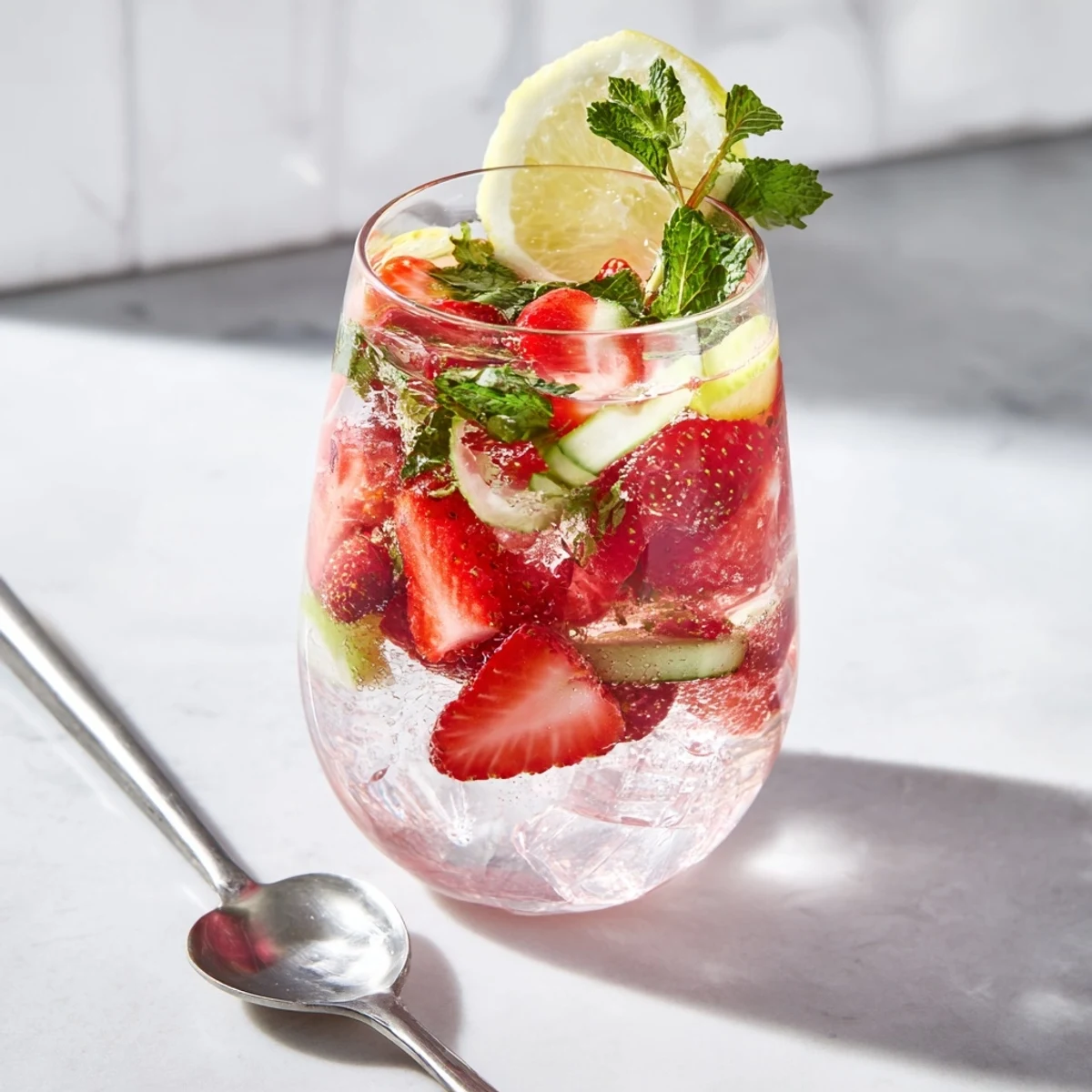 Refreshing water-based mocktails with fruits and herbs for a healthy drink alternative.  