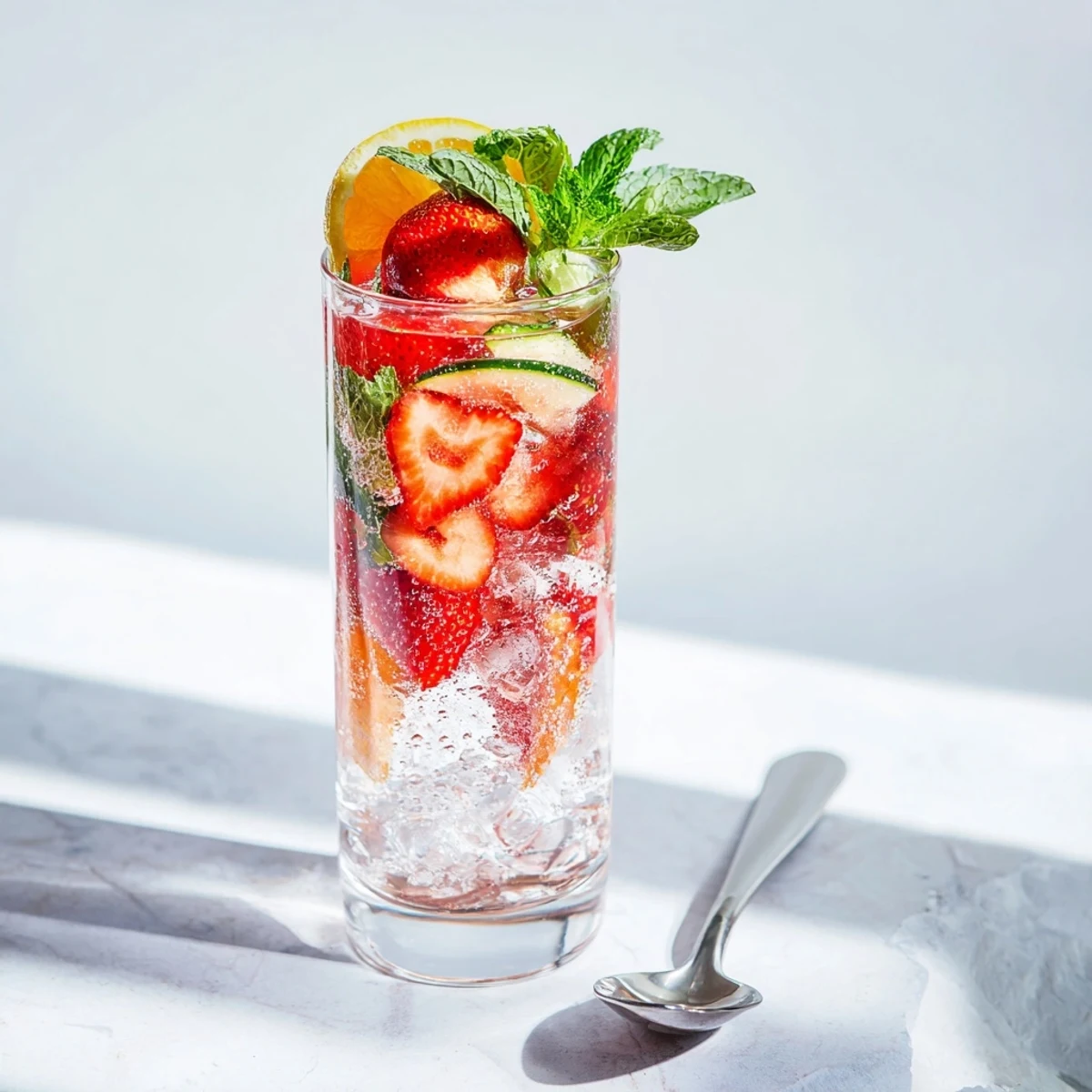 Vibrant and hydrating mocktails infused with fresh mint and strawberries for flavor.