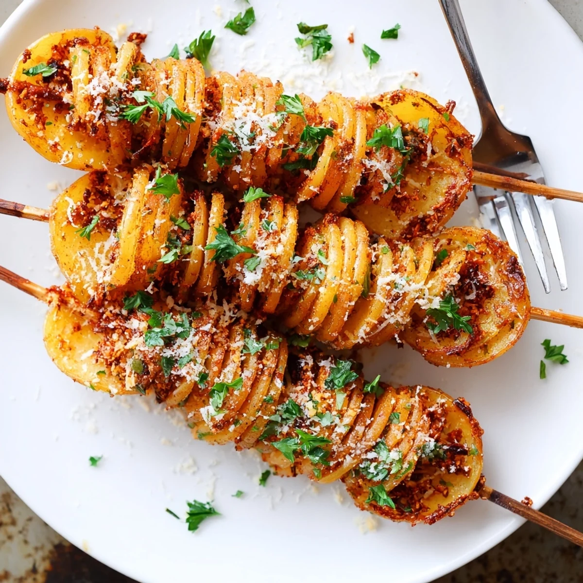 Delicious air-fryer tornado potatoes, coated in smoked paprika, ideal for dipping sauces.