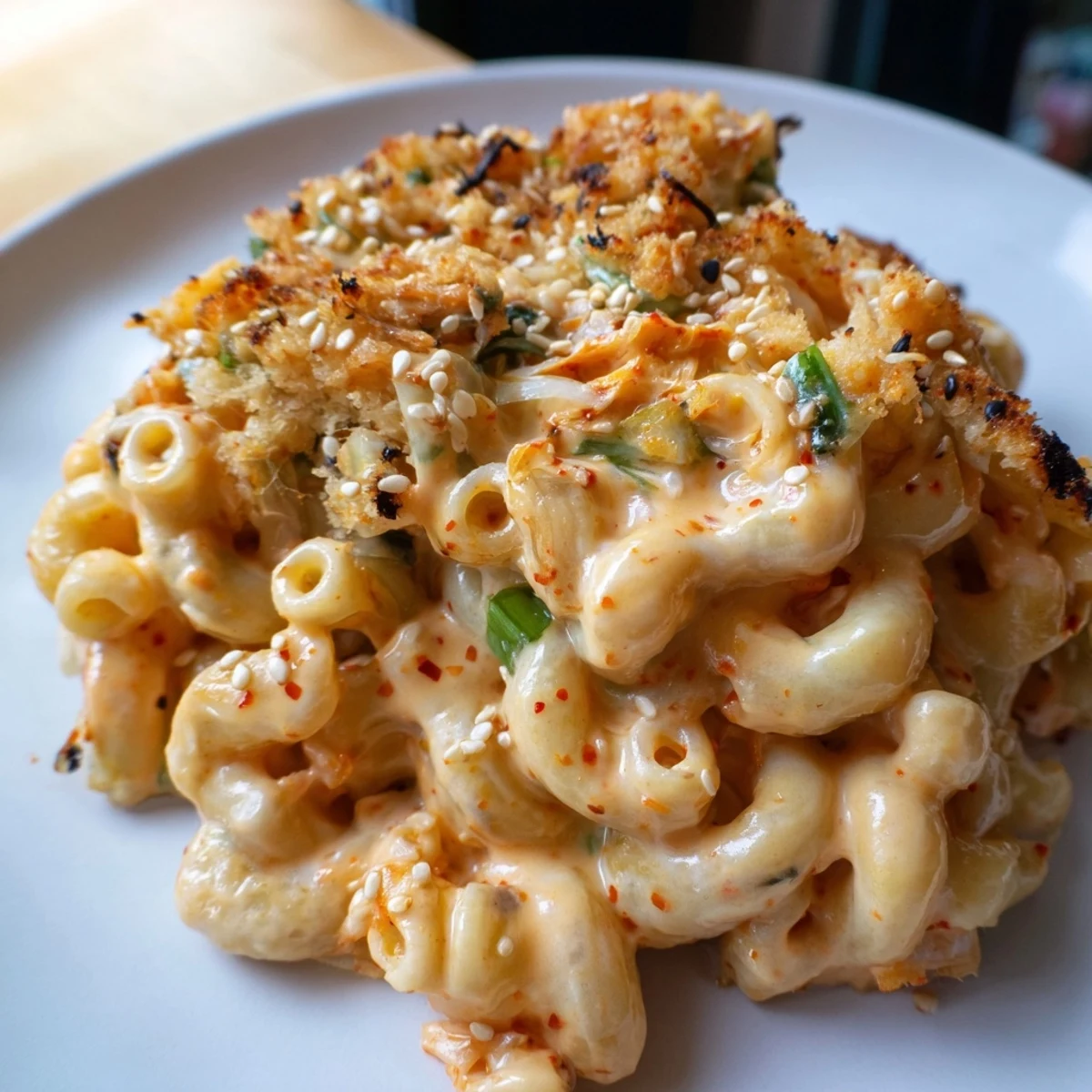 Spicy Kimchi Mac & Cheese
