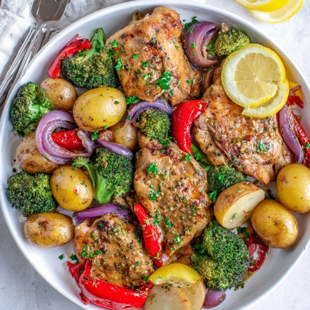 Juicy Lazy Gourmet Chicken & Vegetable One-Pot, perfect for effortless weeknight dinners.  
