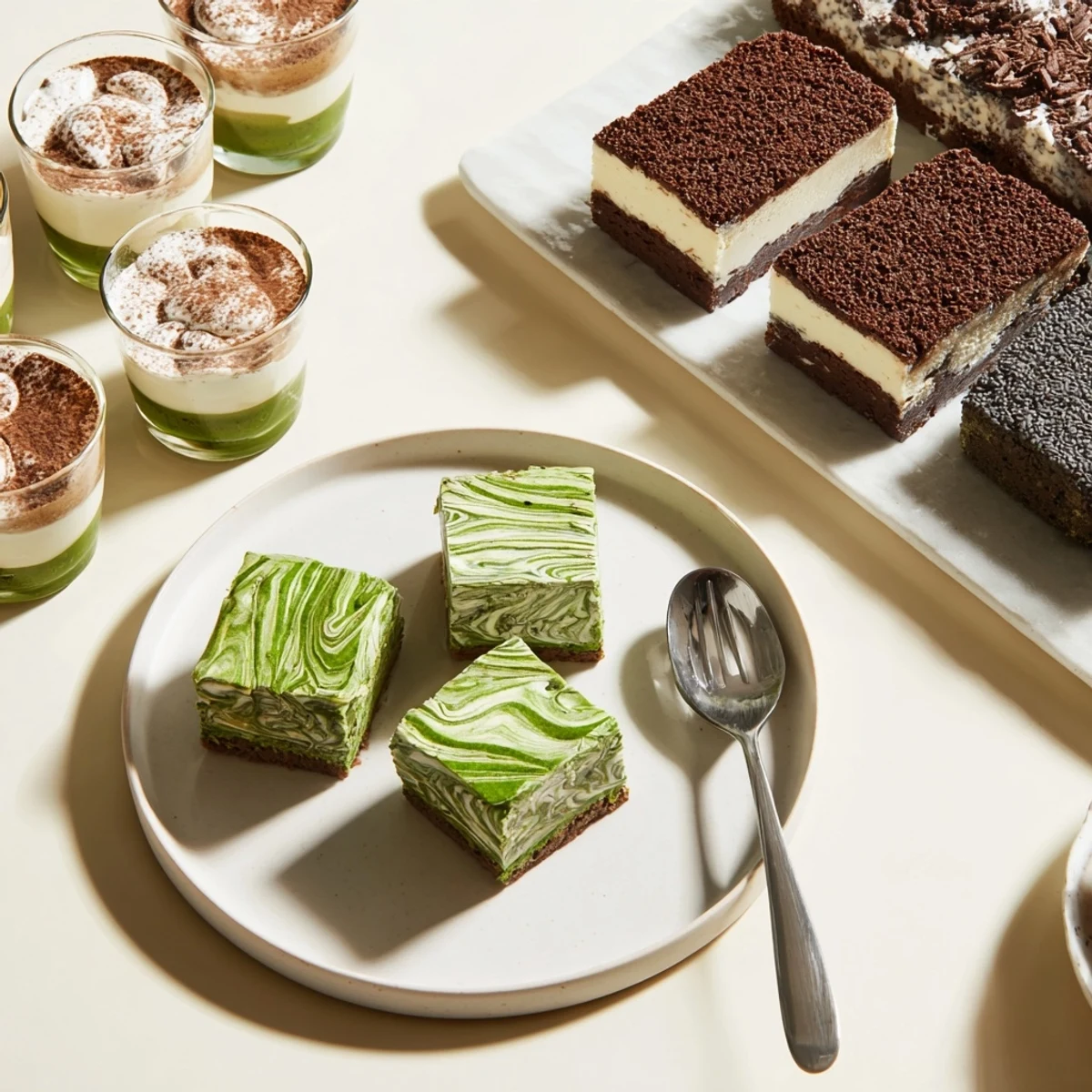 Delicious black sesame cheesecake bars with a chocolate cookie crust, an elegant fusion dessert.