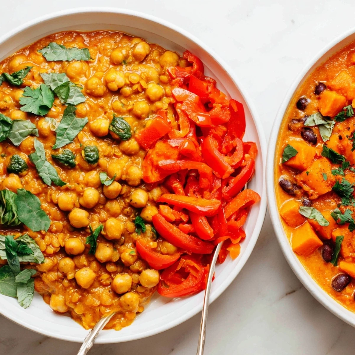 Indulge in vibrant Single-Pan Global Curries, showcasing colorful vegetables and rich spices.