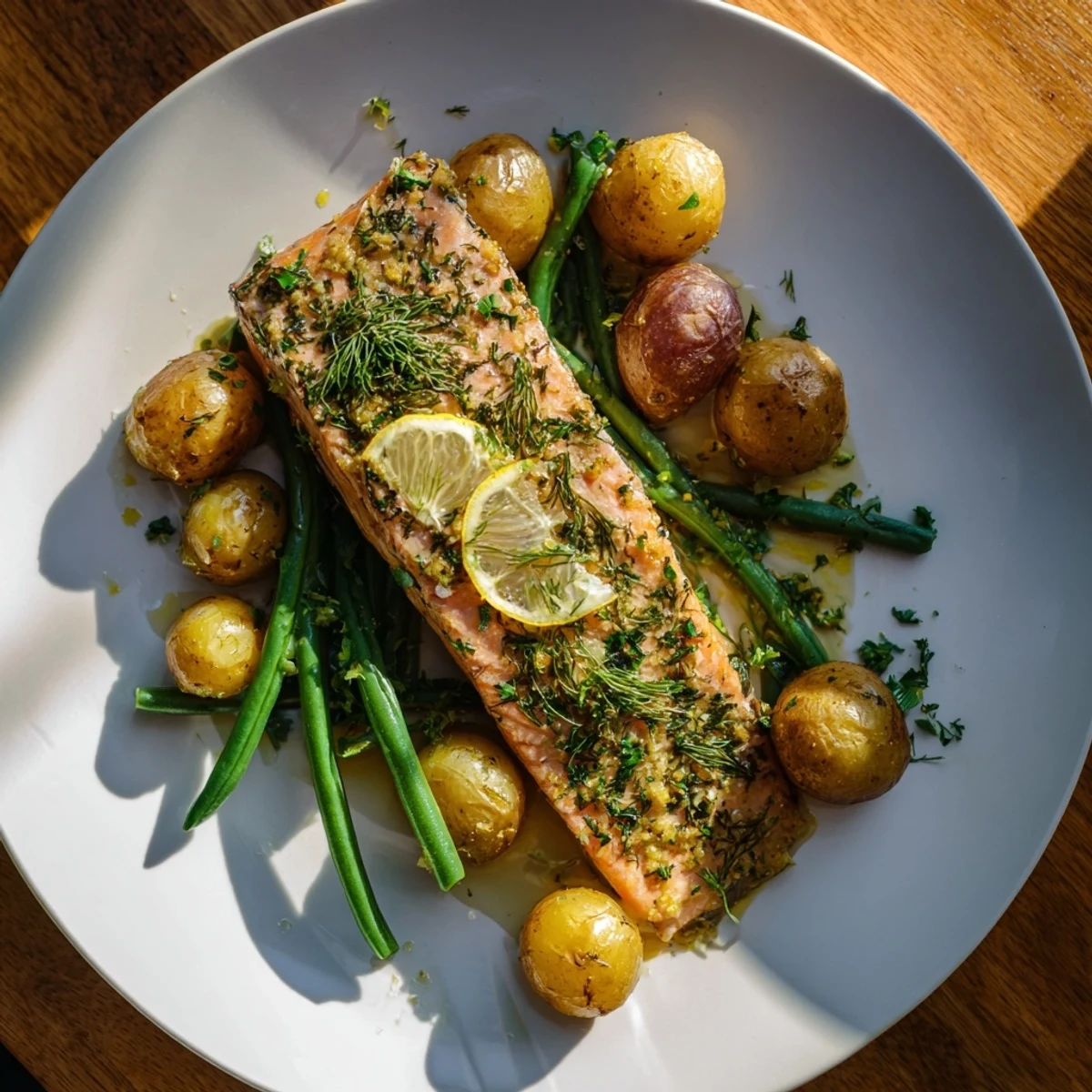 Lemon Herb Salmon Potatoes