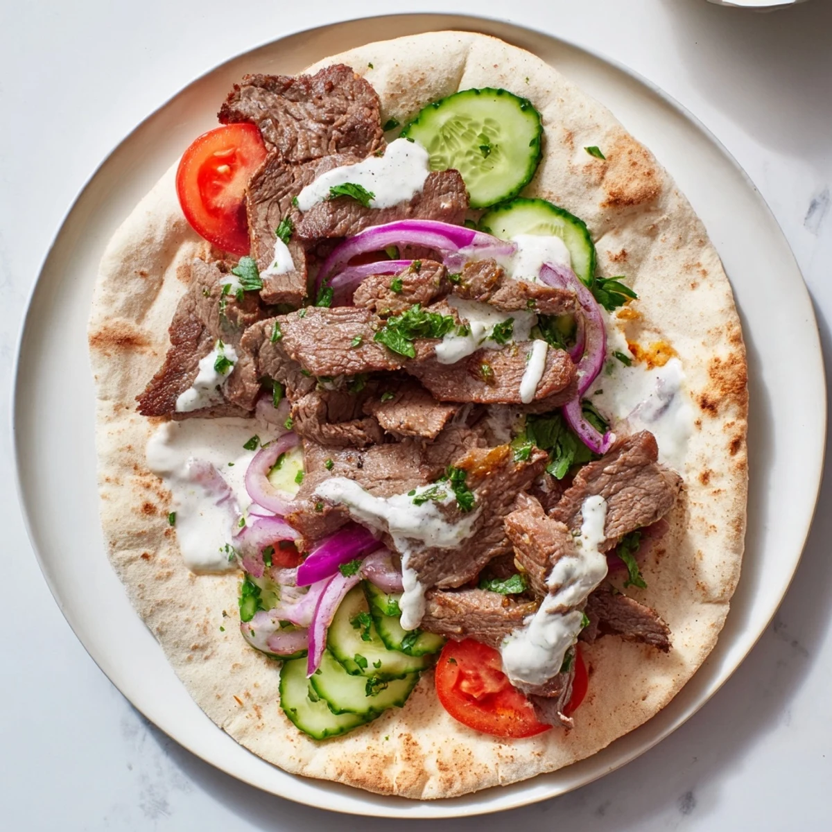 Beef Shawarma Wraps Creamy Yogurt