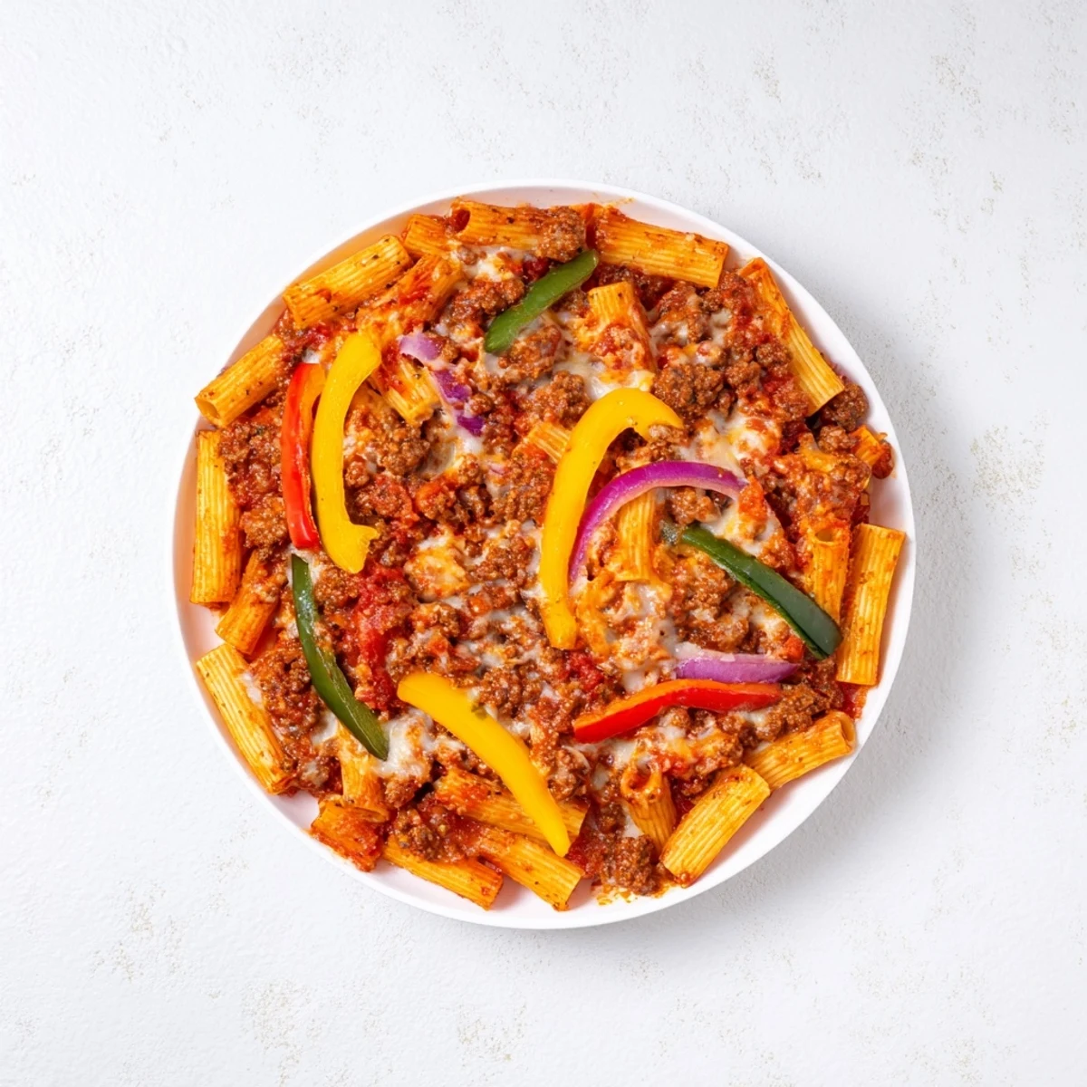 The aroma of seasoned sausage fills this delicious Baked Rigatoni with Sausage & Peppers, a family favorite.