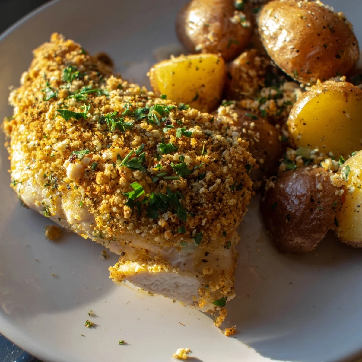 Crispy Parmesan Chicken Potatoes
