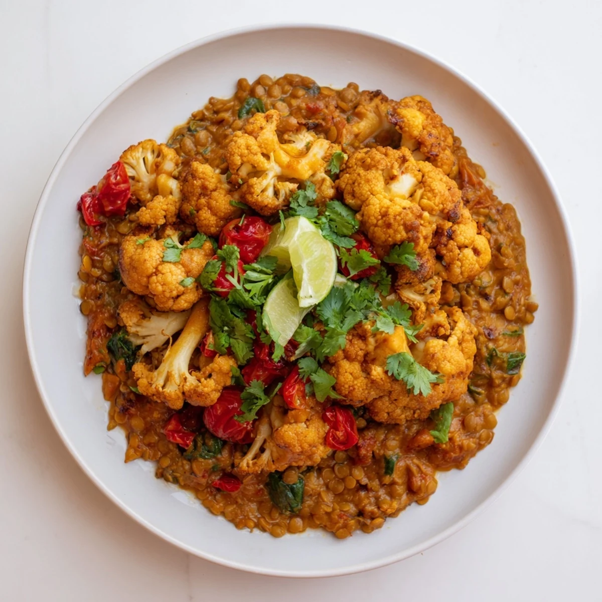 Red Cabbage Cauliflower Dhal