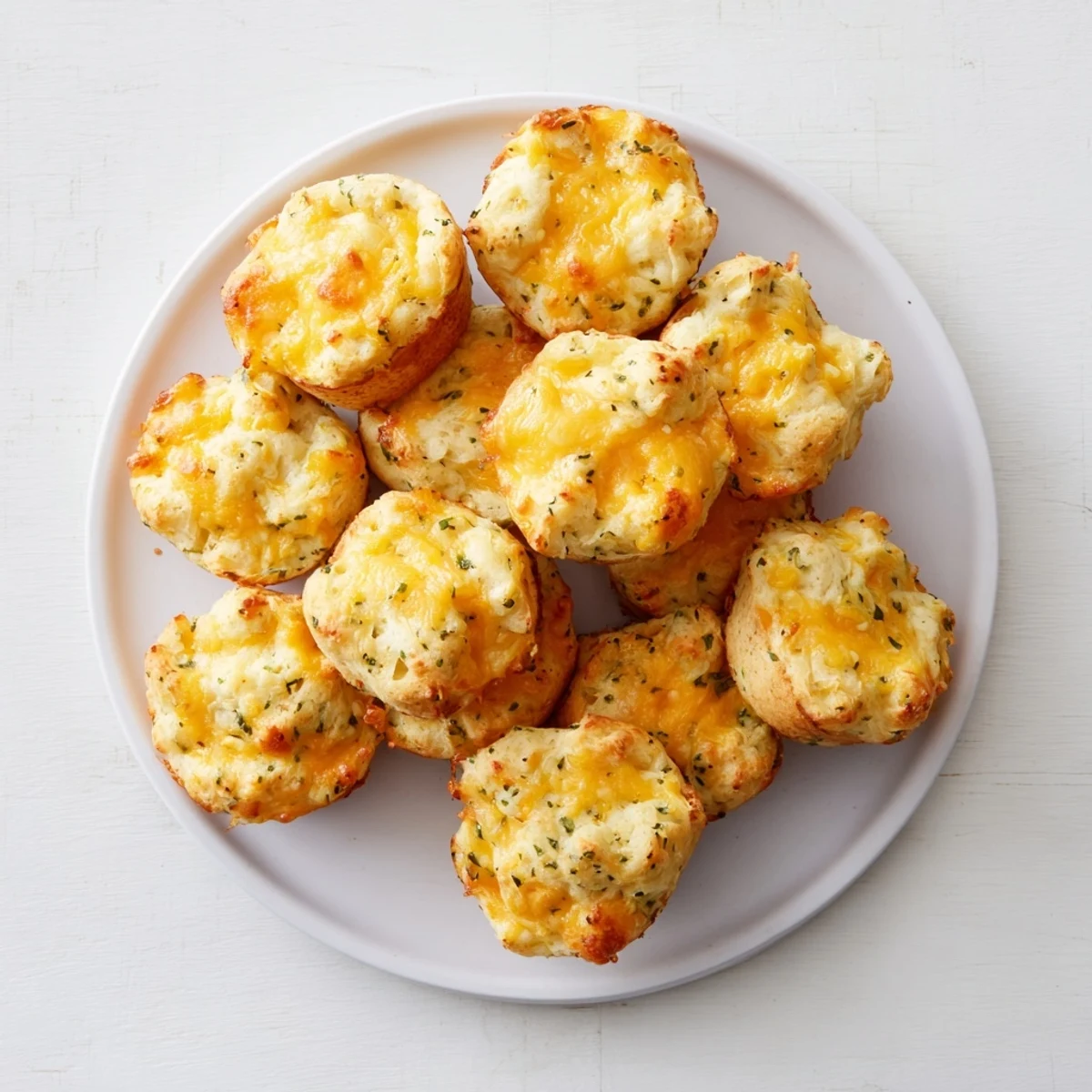Bright, buttery Mini Cheddar Bay Biscuit Pull-Aparts, served warm with flecks of parsley, inviting you in.