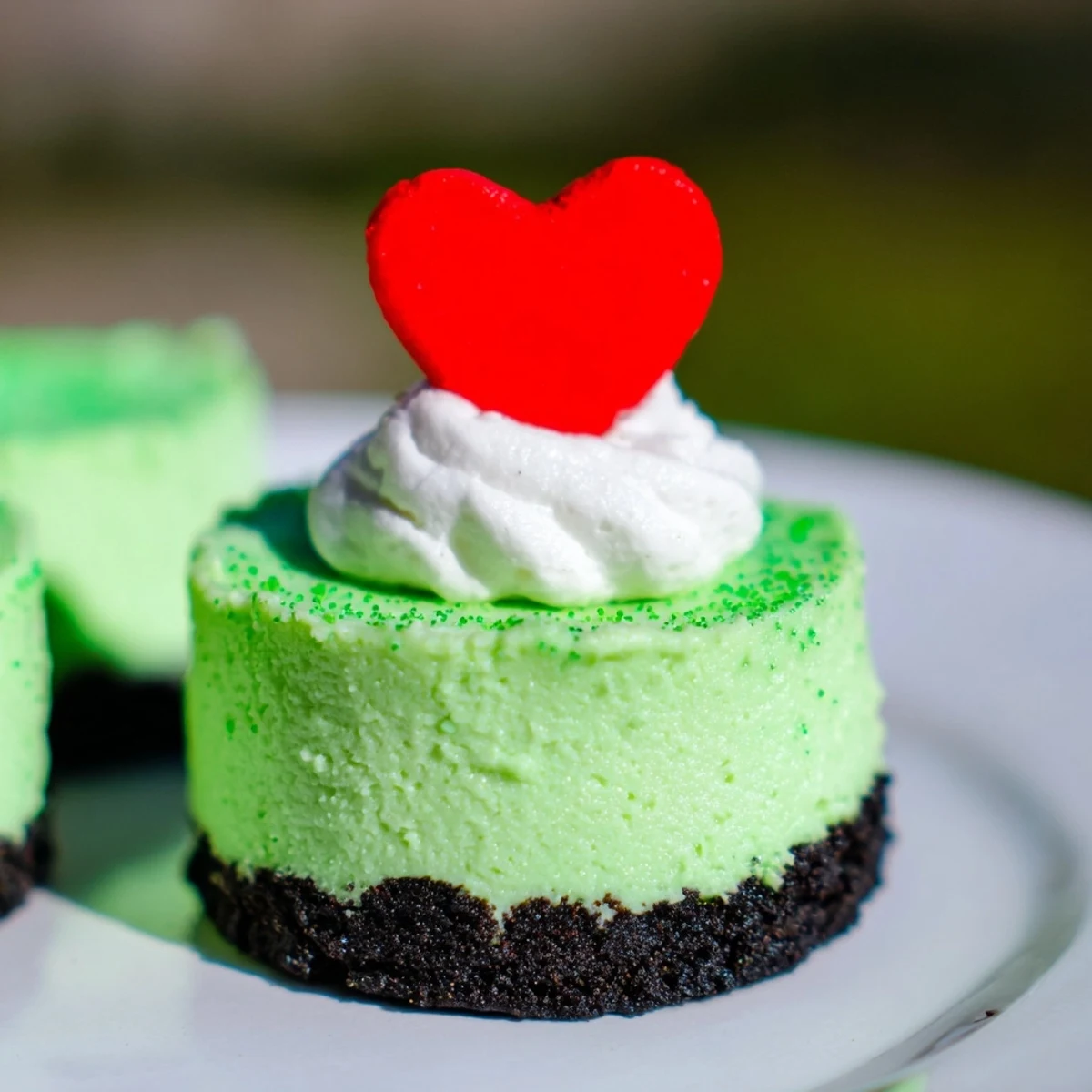 Grinch Mini Cheesecakes