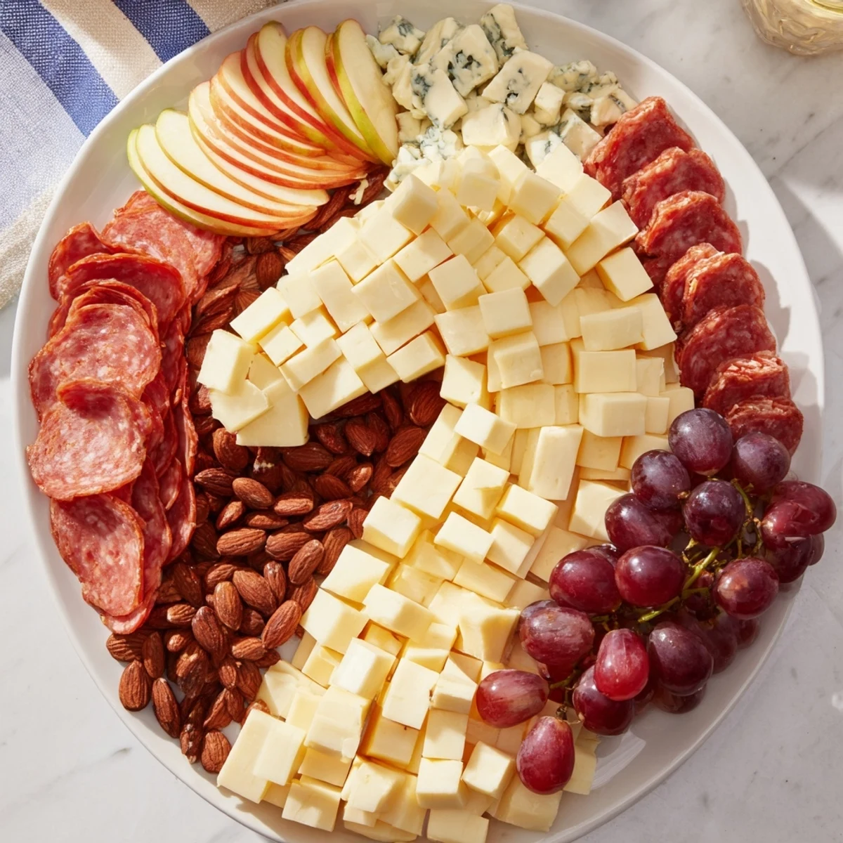 A beautifully arranged horse-shaped grazing board overflowing with cheeses, fruits, and meats for your party.