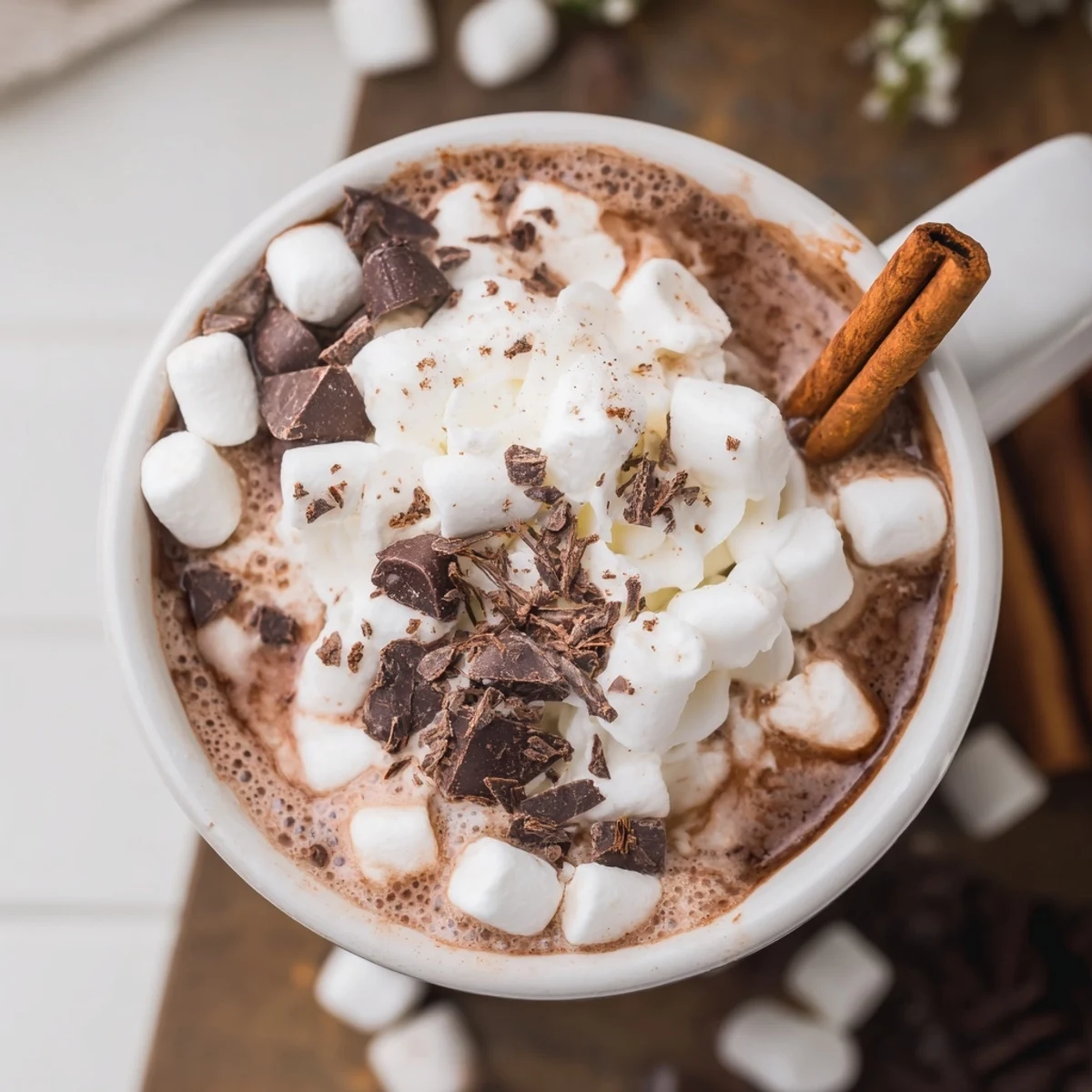 This Cozy Bear Hot Cocoa Board image shows off warm dark cocoa, perfect with an array of sweet toppings.