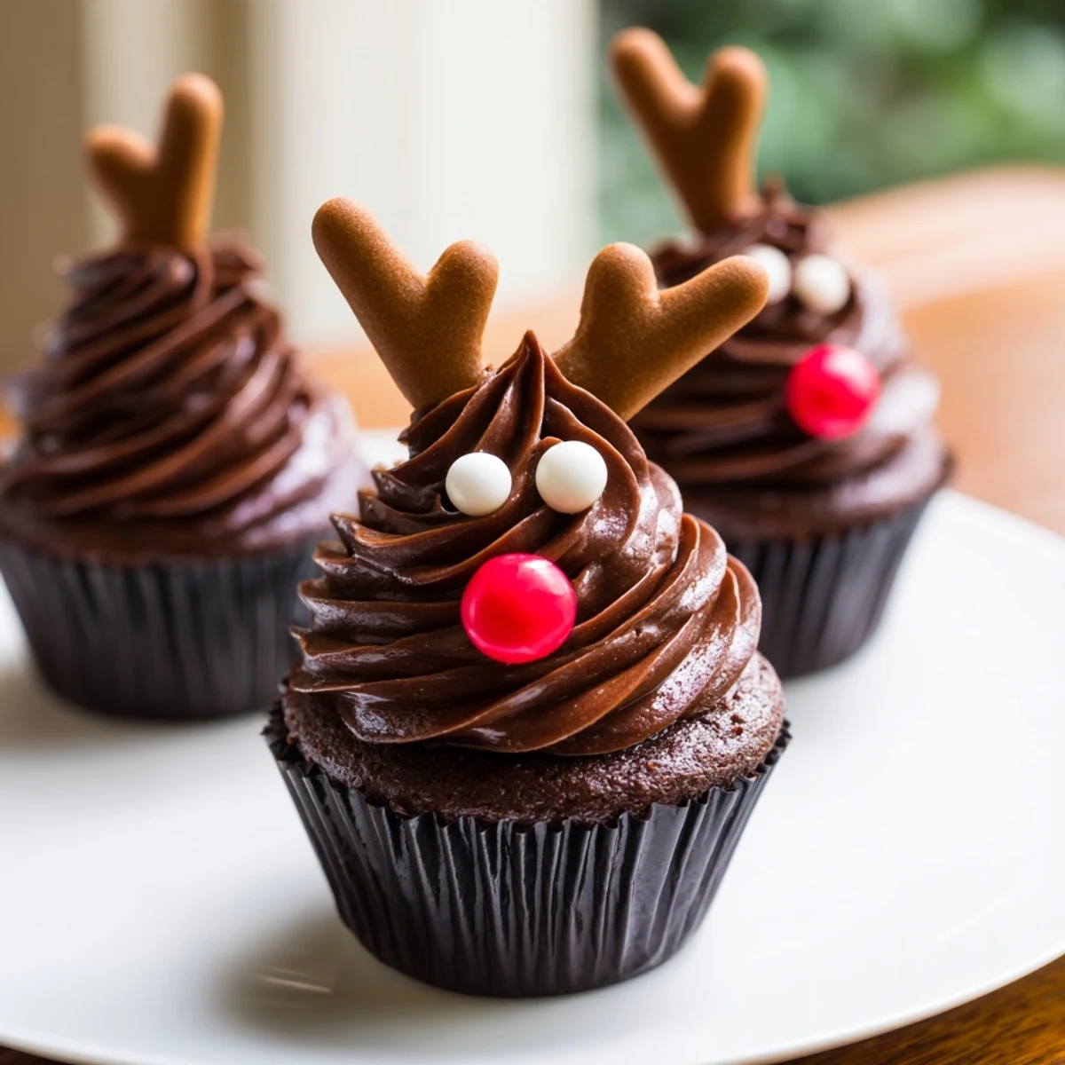 A festive display of Reindeer Holiday Dessert Platter, complete with gingerbread antlers and cranberry mousse!