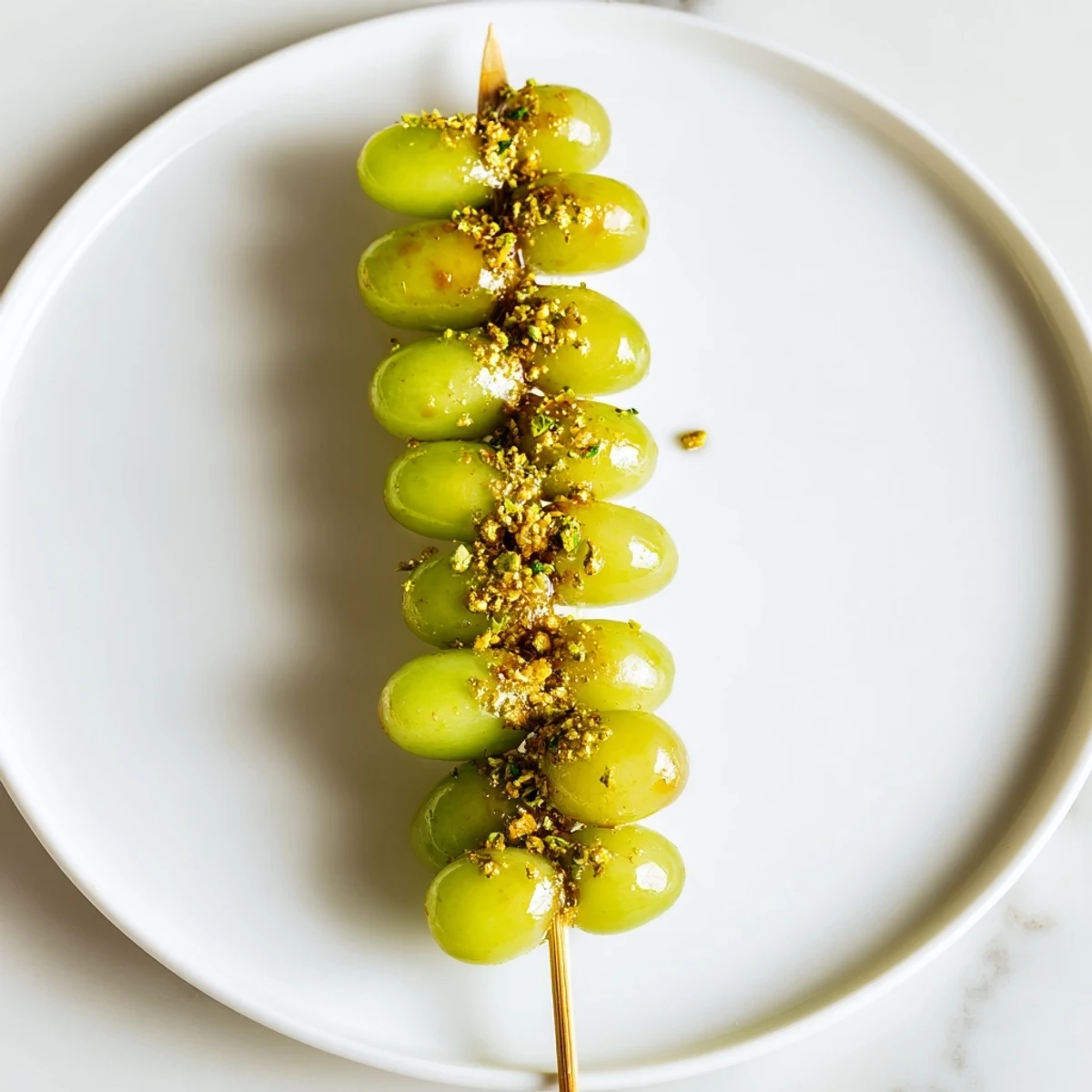 Fresh, juicy Grapes of Luck Countdown Skewers ready for a New Year's celebration and good fortune.