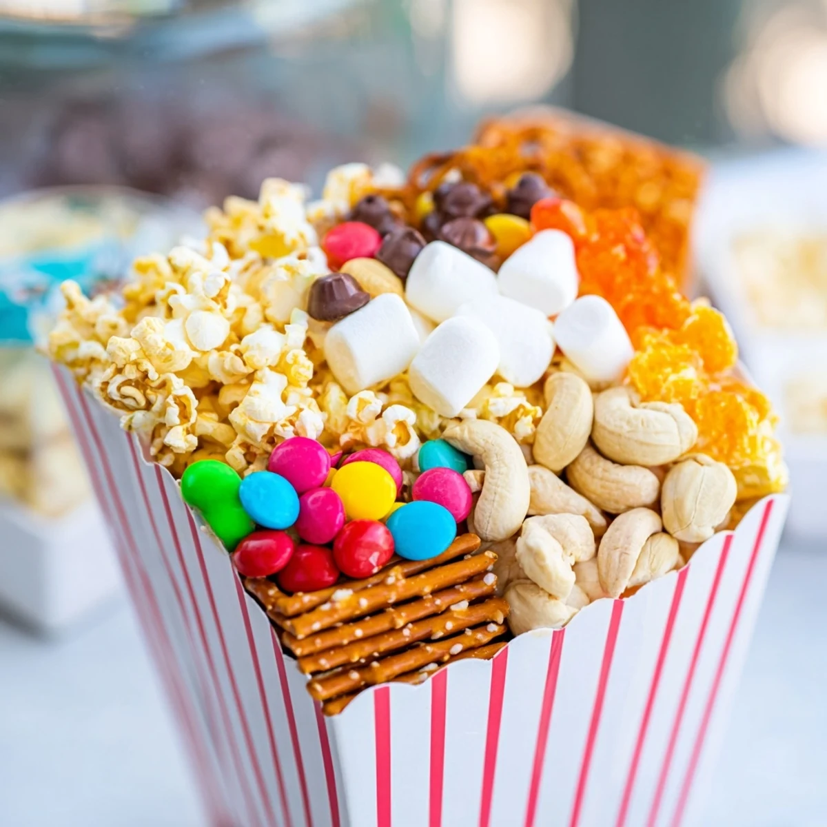Arranged delightfully, the Movie Night popcorn boxes offer a perfect, festive treat assortment.
