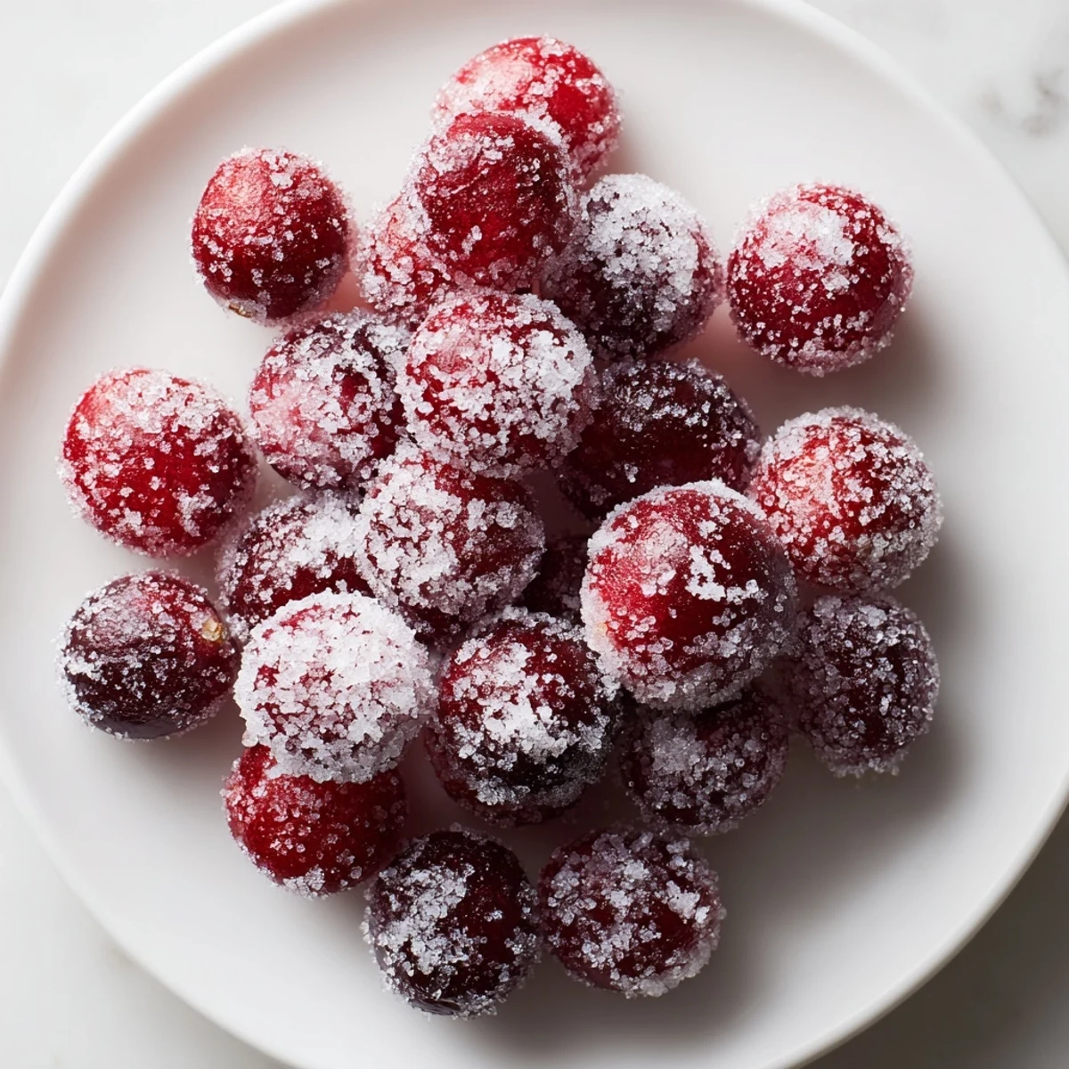 Close-up of freshly made 5-Minute Express Candied Cranberries, glistening and ready to use.
