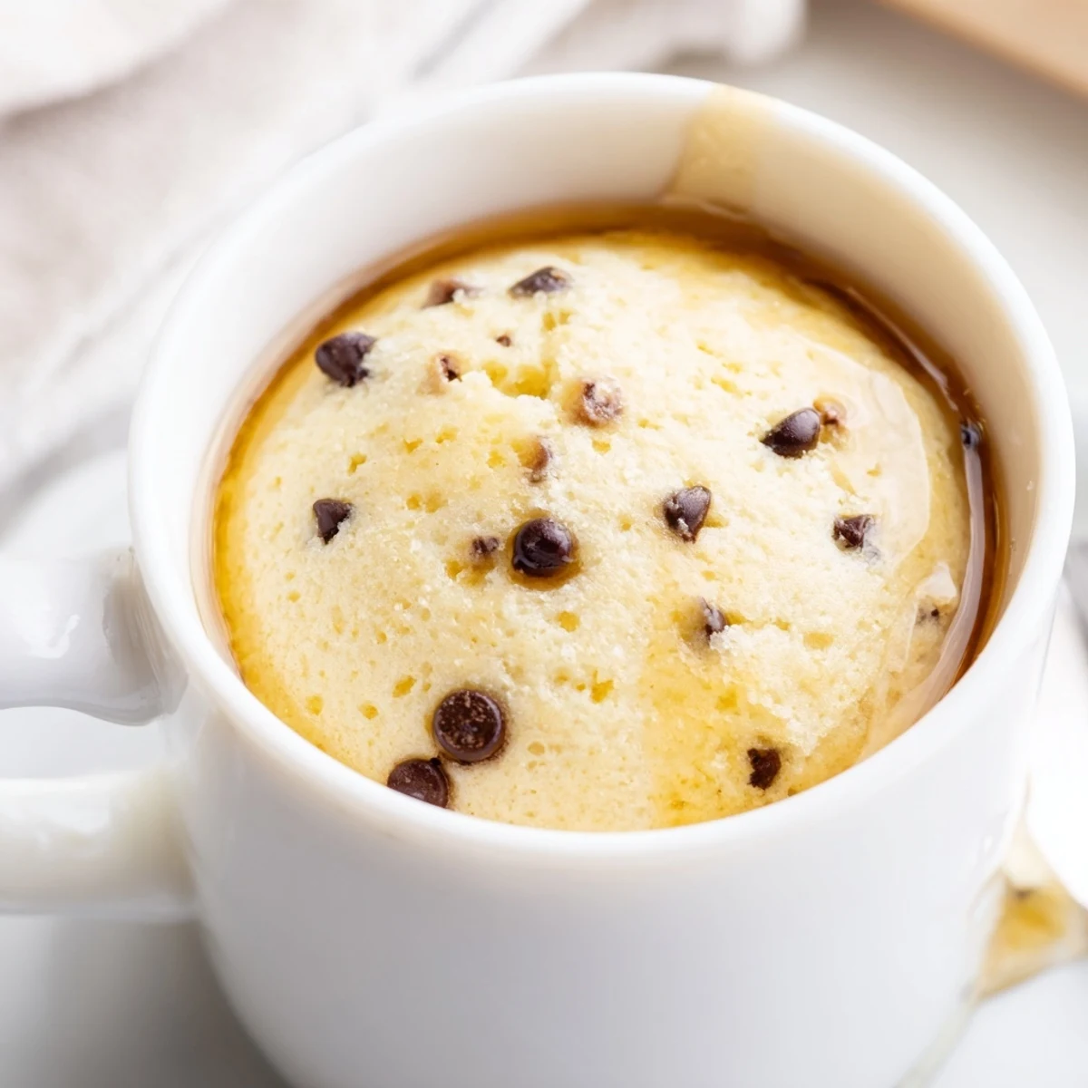 Quick and easy American breakfast: a single serving of delicious Microwave Mug Pancakes.