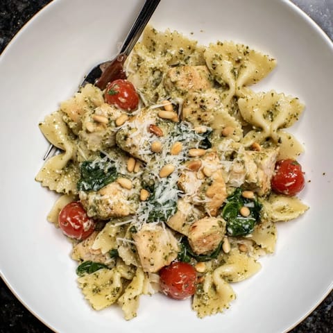 Pesto Chicken Bowtie Pasta