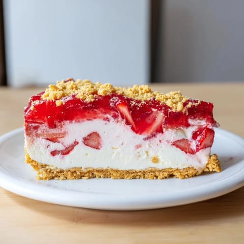 This creamy Strawberry Shortcake Cheesecake features layers of sweet cheesecake and a juicy strawberry topping.