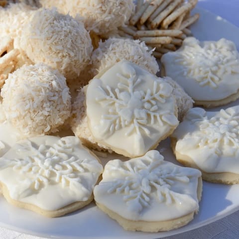 Festive Snowflake Dessert Board