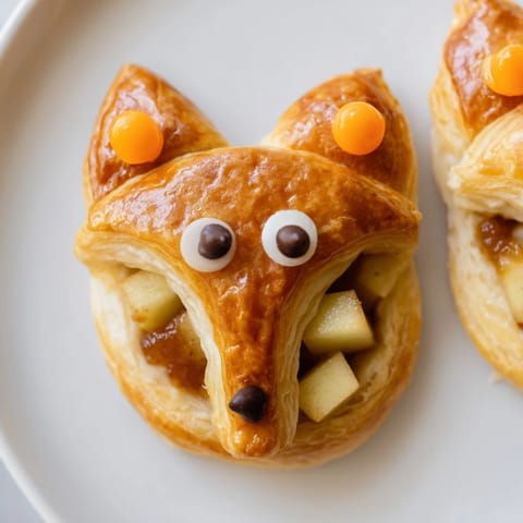 Homemade Autumn Harvest Fox-Shaped Bites, showing the whimsical fox shape, ready to eat for a family treat.