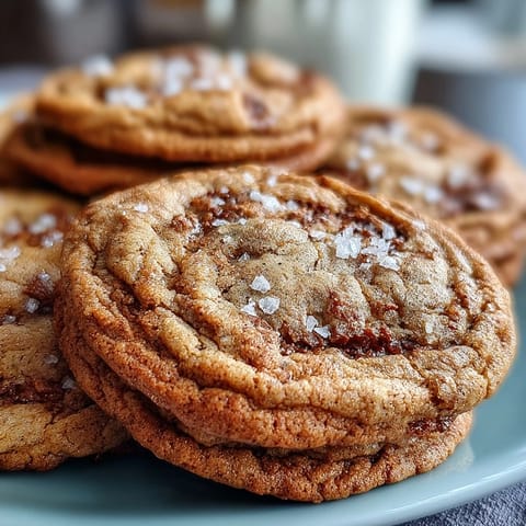 Warm Hojicha Brown Butter Cookies sit on a wire rack, showing nutty brown edges and soft centers with caramelized butter aroma.