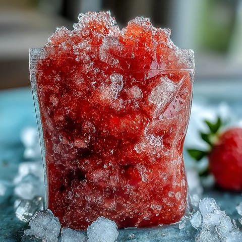 Bright red and golden frozen daiquiri pouches bursting with fresh strawberry and pineapple, ready to enjoy poolside.