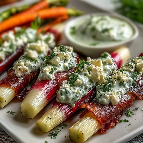 Spring vegetable board with radishes, peas, and herb dip, arranged on a rustic wooden platter for a fresh appetizer.