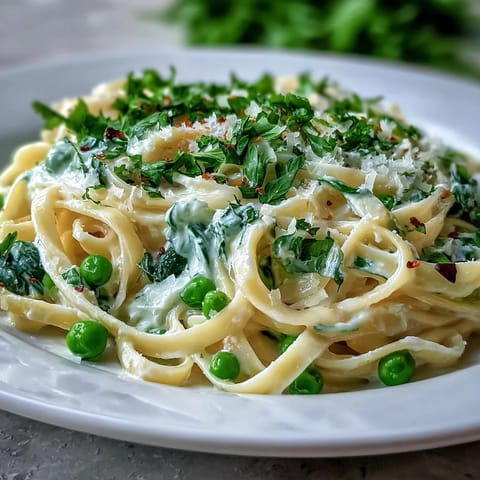 Spring Pasta: Ricotta and Lemon Linguine with Peas - Creamy ricotta sauce coats al dente linguine, brightened with fresh lemon zest and sweet green peas for a vibrant vegetarian dish.