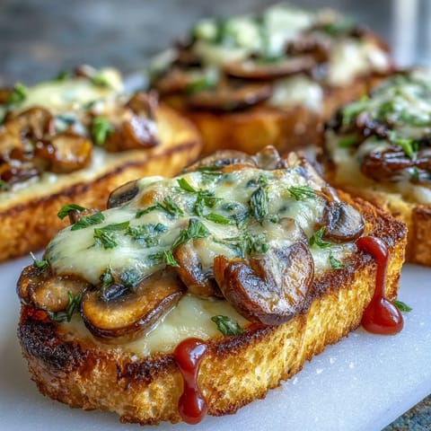 Golden, melted cheese atop an Easy Polish Open-Faced Sandwich.