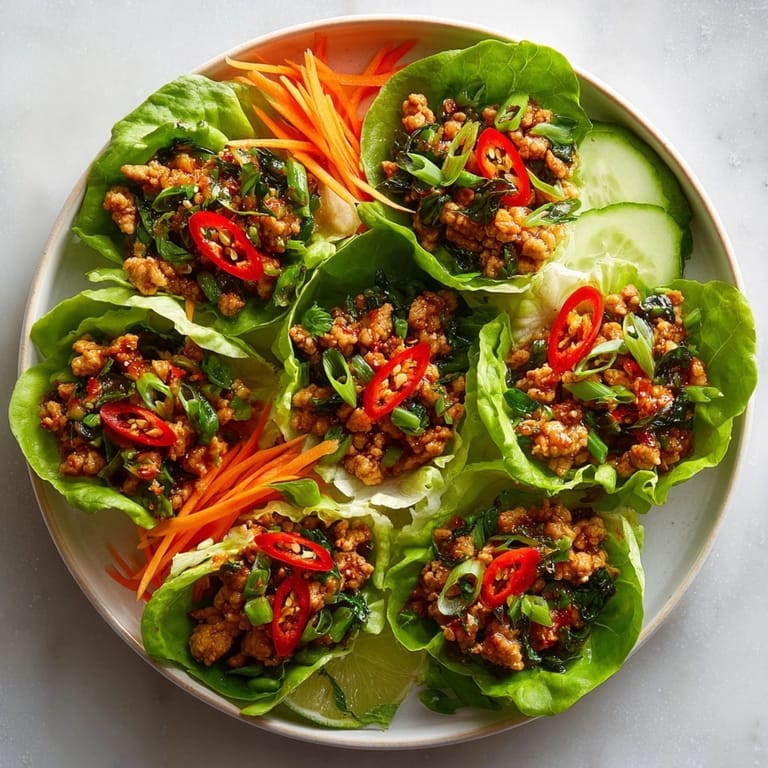 Healthy and flavorful, these Thai Basil Chicken Lettuce Wrap Bowls are full of fragrant chicken and fresh greens.