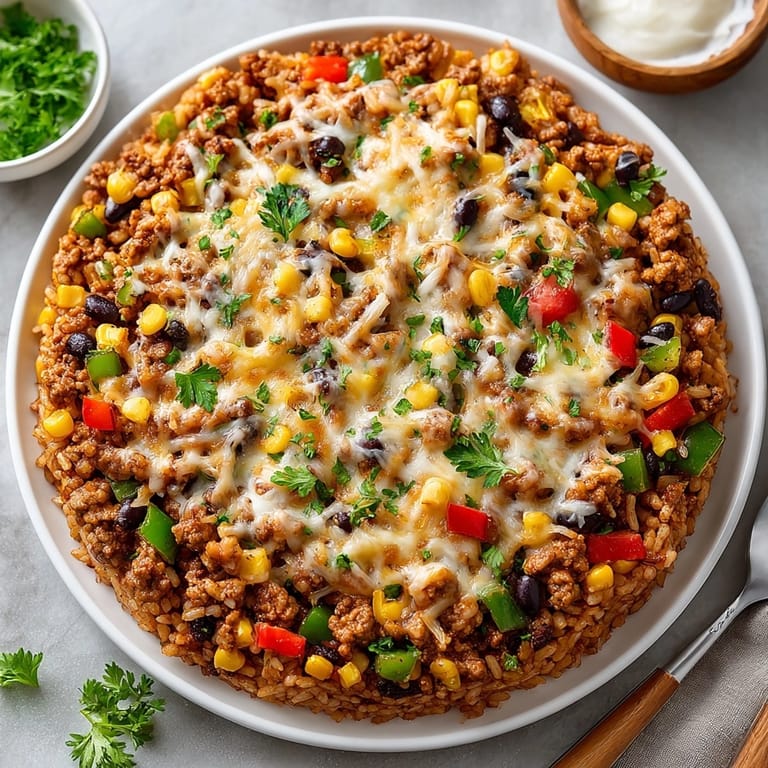 Hearty High Protein Unstuffed Peppers meal, with tender turkey, colorful bell peppers, and melted cheese