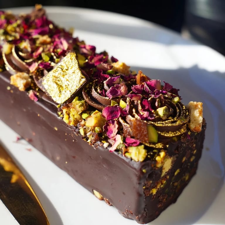 Rich chocolate bars layered with pistachios and toasted coconut for a crunchy treat.  