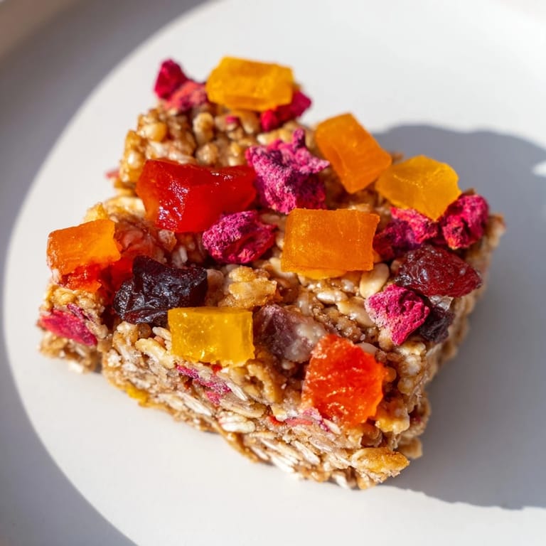 Wholesome DIY snack bars featuring vibrant freeze-dried candies and chewy gummies.