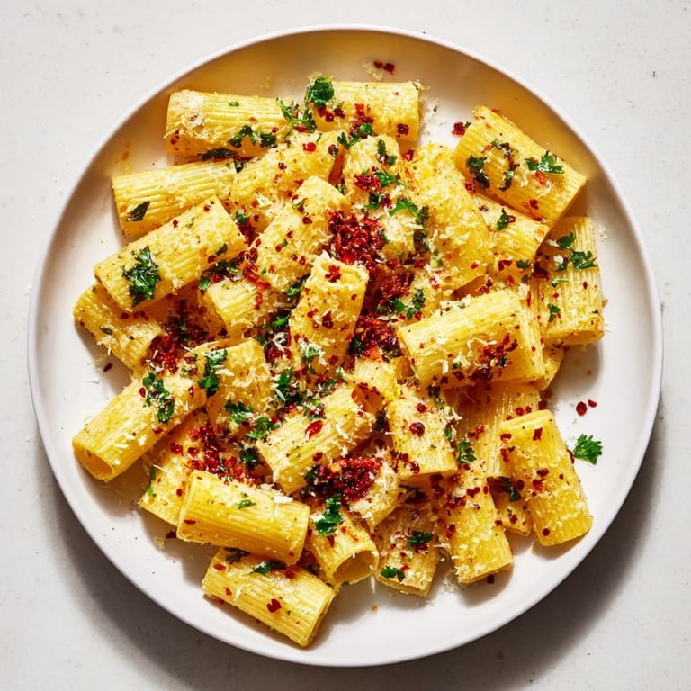 Tempting serving of Spicy Lemon-Parmesan Pasta Chips, ready to eat with a squeeze of fresh lemon.