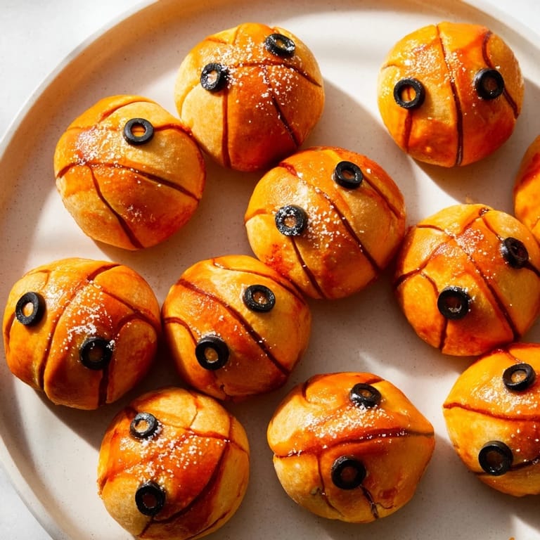 Golden-brown basketball pizza bites, ready to serve warm, loaded with mozzarella and pepperoni filling.