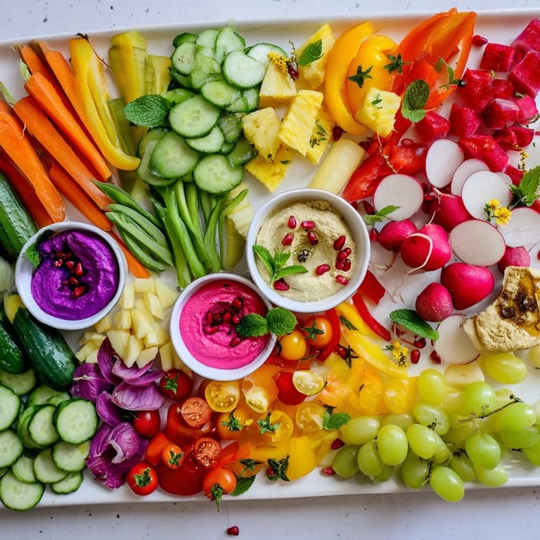 A beautifully arranged Vegan Global Gardener Platter, overflowing with vibrant colors and textures for a cheerful meal.