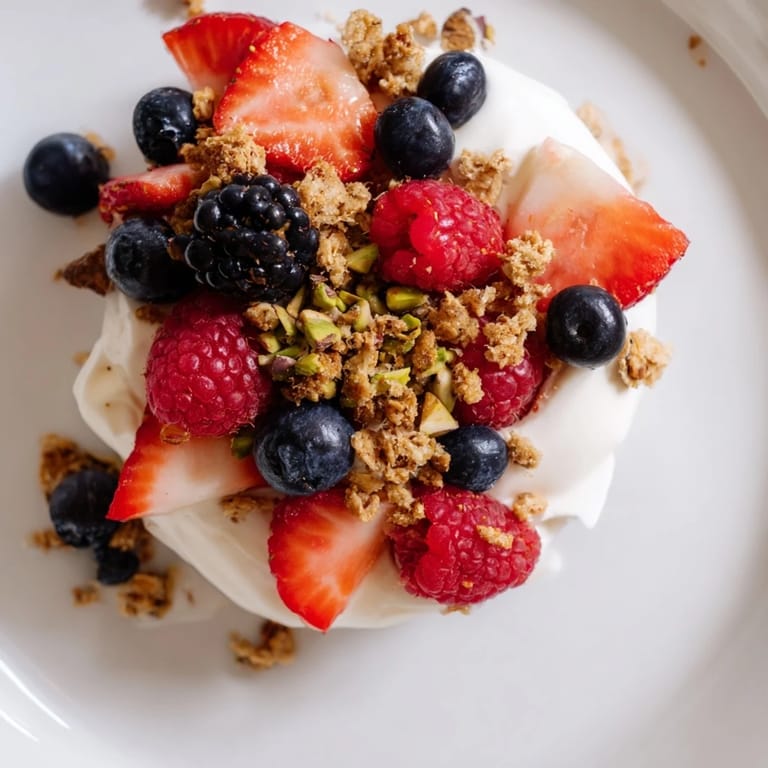 Colorful, crunchy granola tops the homemade Berry Yogurt Bark, ready to be broken and enjoyed.