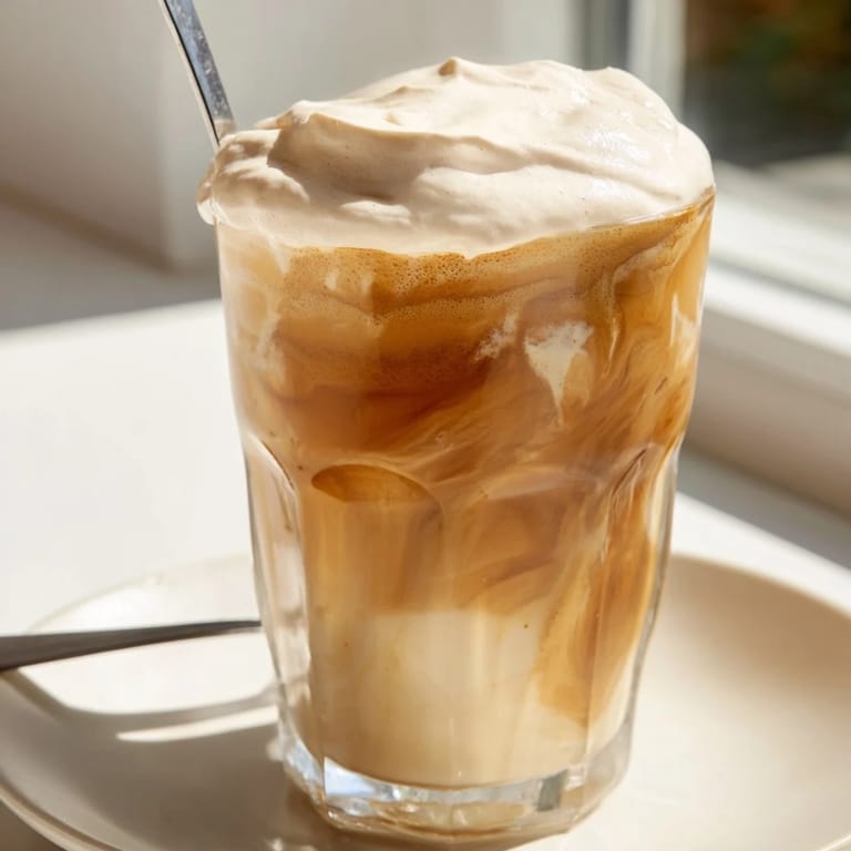 Homemade Starbucks cold foam, a frothy, vanilla-infused topping ready to elevate your cold brew.
