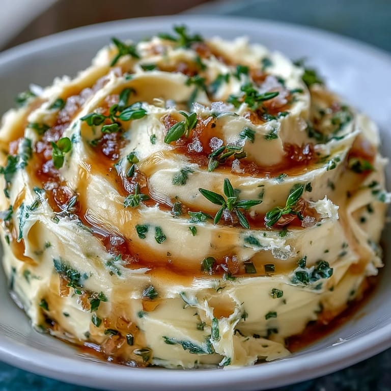 Velvety salted honey butter with a sprinkle of fleur de sel, ideal for finishing roasted vegetables or artisan bread.  