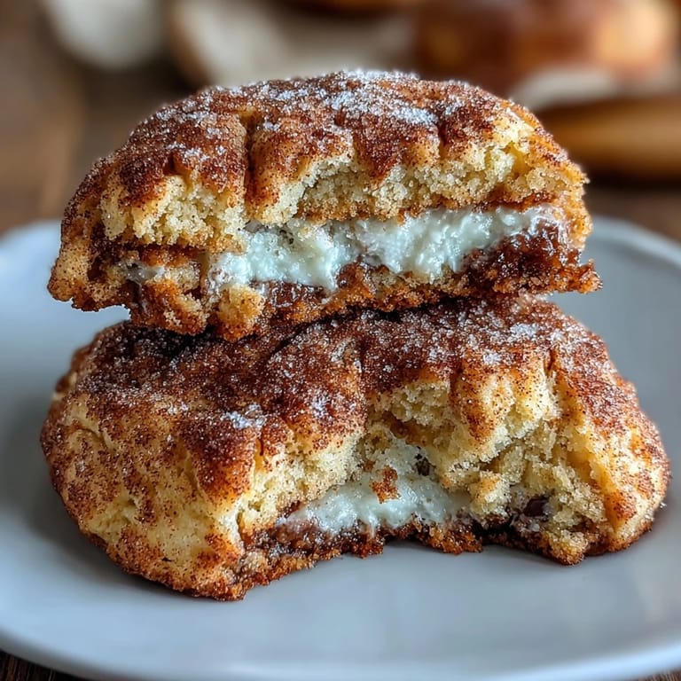Golden-brown cottage cheese snickerdoodle cookies rolled in fragrant cinnamon sugar, perfect for dessert.