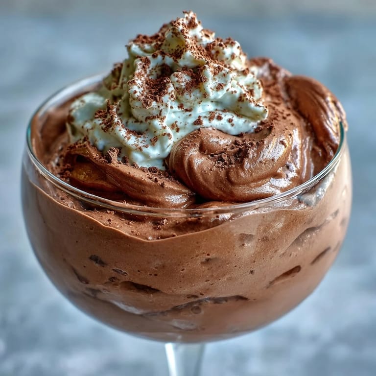 Velvety smooth cottage cheese chocolate mousse with rich cocoa and Greek yogurt, blended to perfection for a protein-packed dessert.  