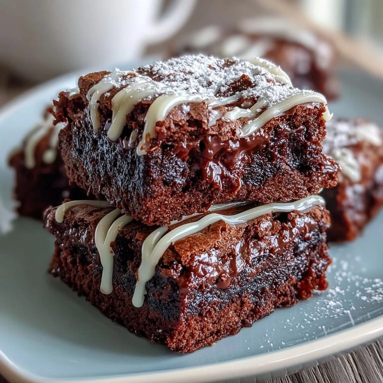 Rich, fudgy brownie bites topped with sweet white icing laces, ideal for baseball fans or kids' birthday celebrations.  