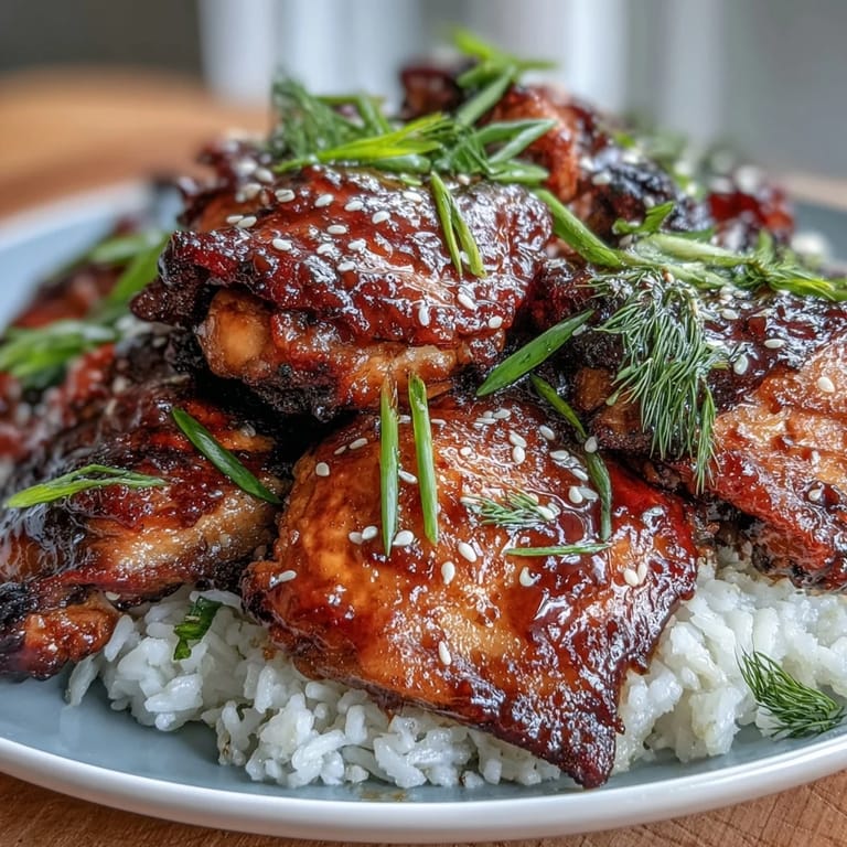 Slow-cooked honey garlic chicken in a rich sauce, served over steamed rice for a comforting, easy dinner.