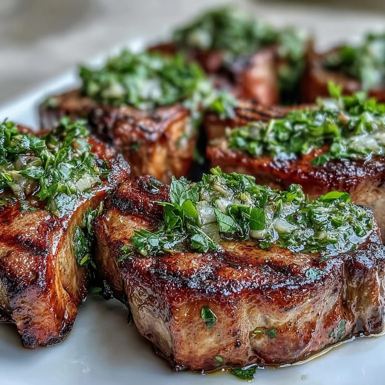 Tender lamb rib chops paired with fragrant mint gremolata, perfect for an elegant Easter dinner.